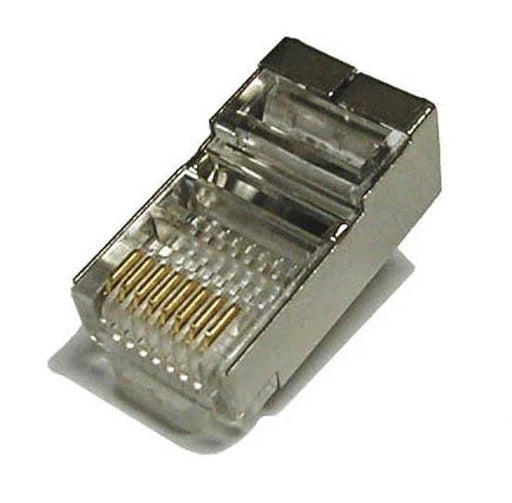 DYNAMIX RJ45 100pc Jar, (Round Solid) 8P8C Shielded Modular Plug. 50 micron - LX2001 - Homewares, Outdoor, Phone Accessories, Cases, Speakers, Headphones + More -