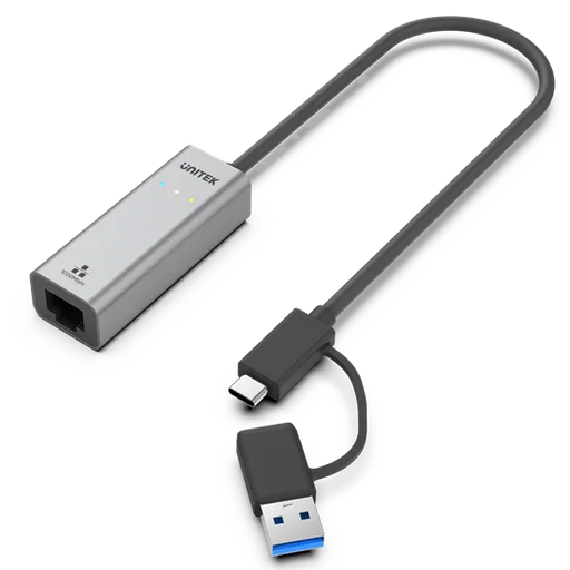 UNITEK USB to Gig Ethernet Adapter with 2-in-1 Connectors (USB-C & USB-A). Suppo - LX2001 - Homewares, Outdoor, Phone Accessories, Cases, Speakers, Headphones + More -