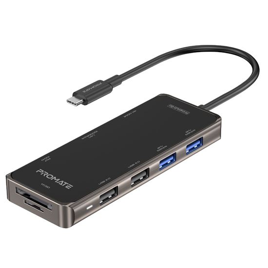 PROMATE 9-in-1 USB Multi-Port Hub with USB-C Connector. Includes 100W PD, 4K HDM