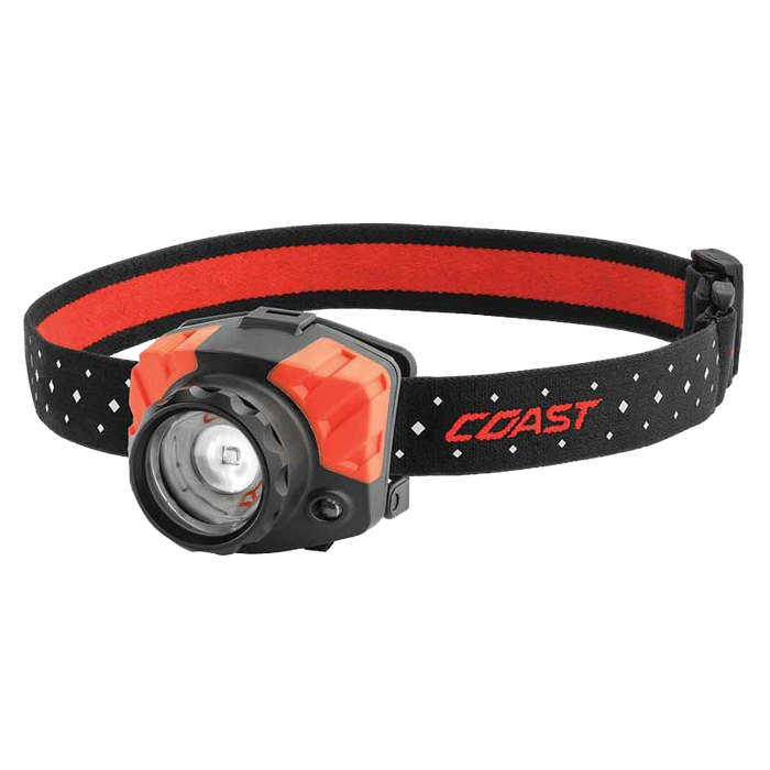 COAST LED Headlamp with Dual-Colour White & Red Beam. 650 Lumens. IP54 Water & D