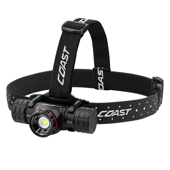 COAST LED Headlamp with Dual-Power Rechargeable Battery & 2075 Lumens. IP54 Wate