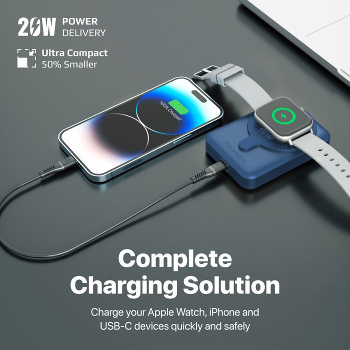 PROMATE 10000mAh SuperCharge Magsafe Wireless Charging PowerBank Perfect for iPhone Apple Watch