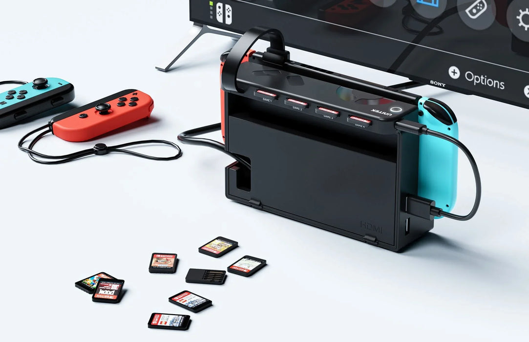 UNITEK Switch 4-in-1 Game Card Reader with 4x Card Reader Slots. One-touch Displ - LX2001 - Homewares, Outdoor, Phone Accessories, Cases, Speakers, Headphones + More -