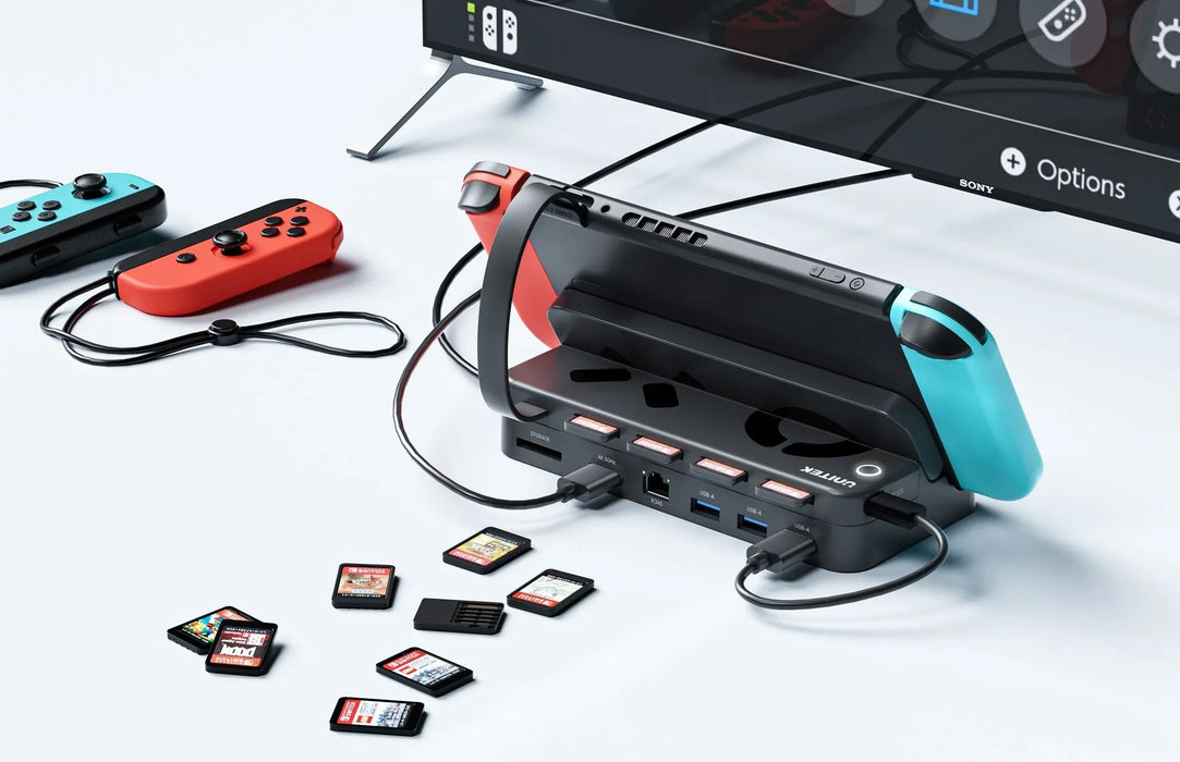 UNITEK Switch Docking Station with 4x Game Card Reader Slots. One-touch Display/ - LX2001 - Homewares, Outdoor, Phone Accessories, Cases, Speakers, Headphones + More -