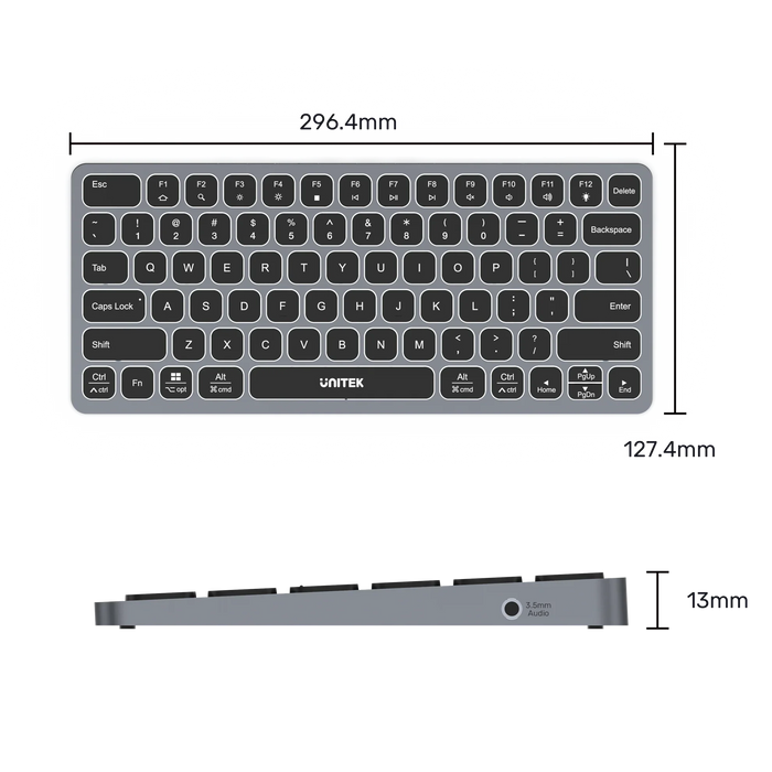 UNITEK 9-in-1 Hub with Keyboard. Back Light & Ergonomic Design. Inludes 3x USB-A - LX2001 - Homewares, Outdoor, Phone Accessories, Cases, Speakers, Headphones + More -
