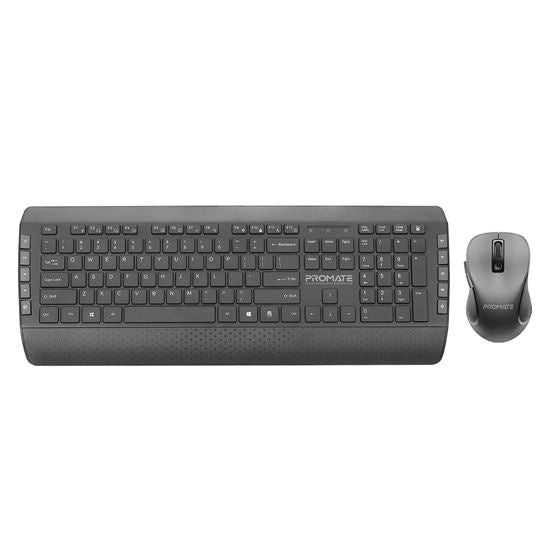 PROMATE Full Size Wireless Multimedia Keyboard & Mouse Combo. Sleep & Ergonomic.
