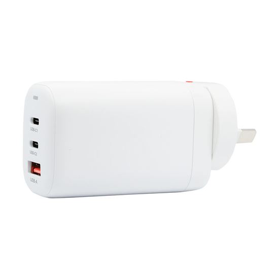 DYNAMIX 65W PD USB-C and USB-A Wall Charger. White