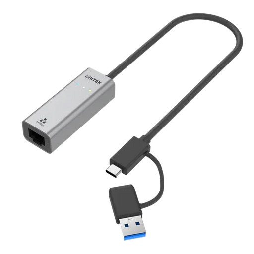 UNITEK USB to 2.5G Ethernet Adapter with 2-in-1 Connectors (USB-C & USB-A). Supp - LX2001 - Homewares, Outdoor, Phone Accessories, Cases, Speakers, Headphones + More -