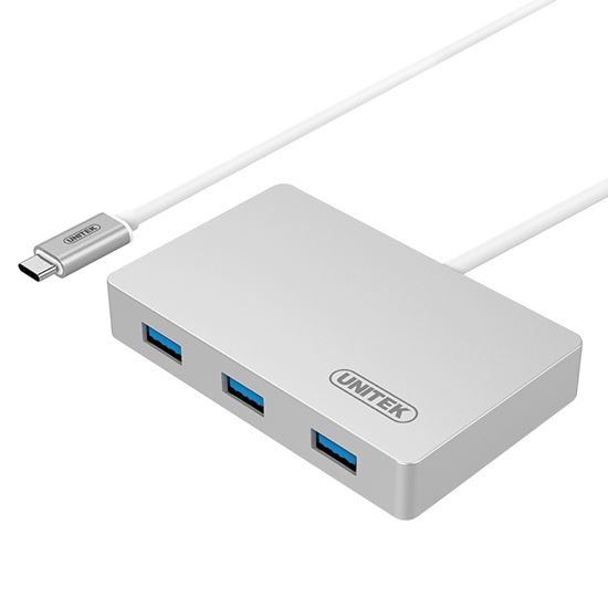 UNITEK 4-in-1 USB-C Hub 3.0 with 3 ports; USB Type -C supports power delivery an