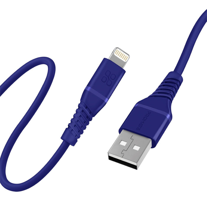 PROMATE 1.2m MFI Certified USB-A to Lightning Data & Charge Cable. Data Transfer