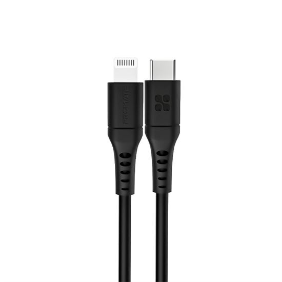 PROMATE 2m 20W PD USB-C to Lightning Charge & Sync Cable. For Apple iPhone, iPad