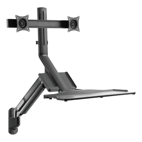 BRATECK 17-27" Wall Mount Dual Monitor Gas Spring Sit-Stand Workstation. Folding - LX2001 - Homewares, Outdoor, Phone Accessories, Cases, Speakers, Headphones + More -