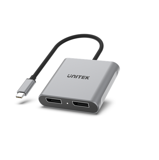 UNITEK USB-C to Dual DisplayPort 8K Adapter with MST. Supports 8K@60Hz or 4K@120