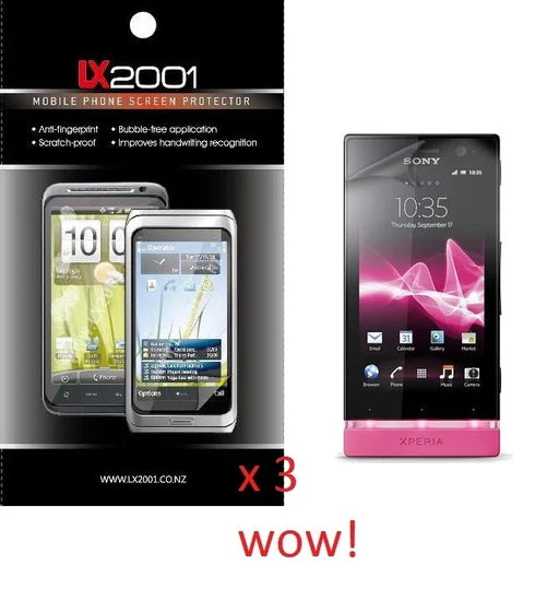 3 x Sony Xperia U ST25i Screen Protector - LX2001 - Homewares, Outdoor, Phone Accessories, Cases, Speakers, Headphones + More -