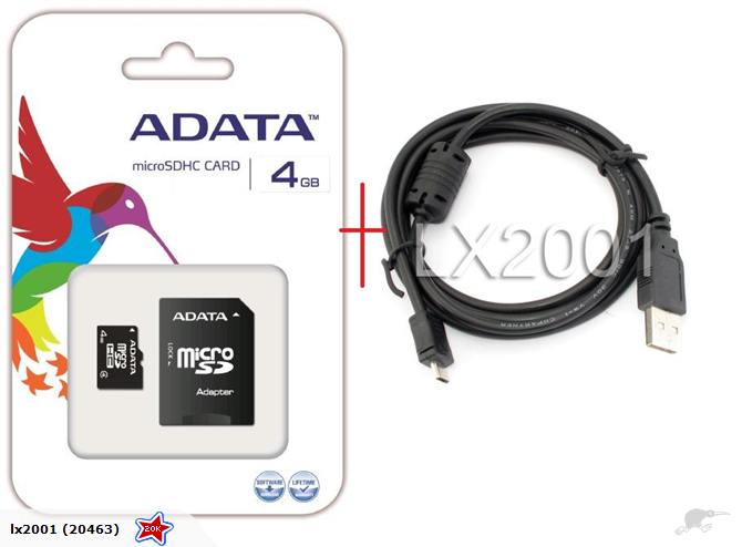 4GB Micro SD + PC Cable