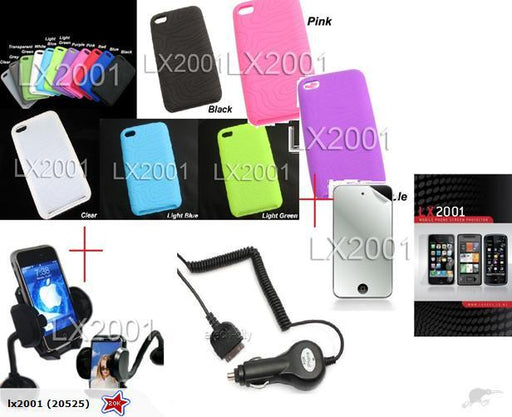 4TH Gen Case Mirror SP Car Charger Kit Holder - LX2001 - Homewares, Outdoor, Phone Accessories, Cases, Speakers, Headphones + More -