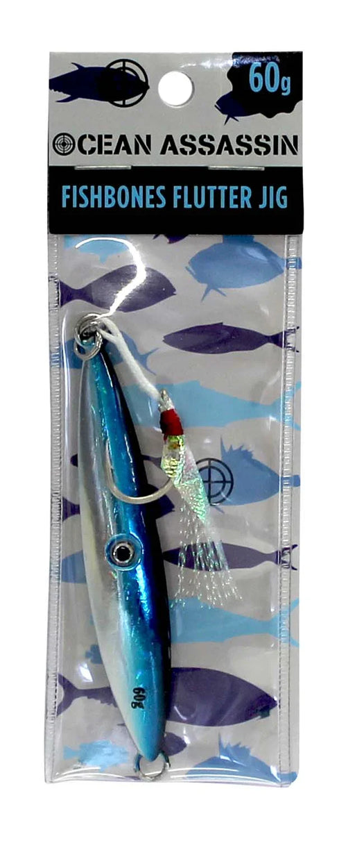 Ocean Assassin Fishbones Flutter Jig - Blue 60g - LX2001 - Homewares, Outdoor, Phone Accessories, Cases, Speakers, Headphones + More -