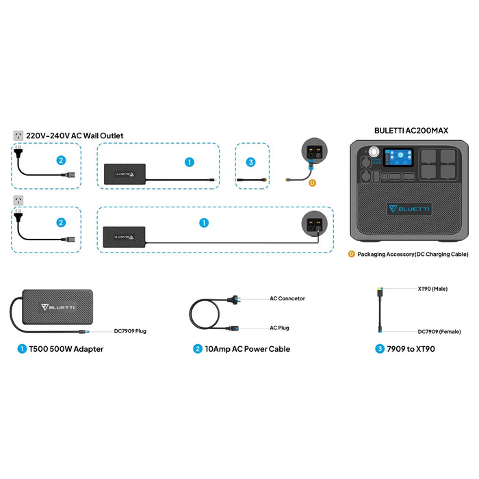Bluetti Xt90 To Dc7909 Adapter Cable For Ac200Max - LX2001 - Homewares, Outdoor, Phone Accessories, Cases, Speakers, Headphones + More -