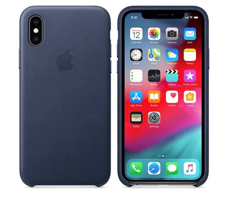 Apple iPhone XS Leather Case - Midnight Blue