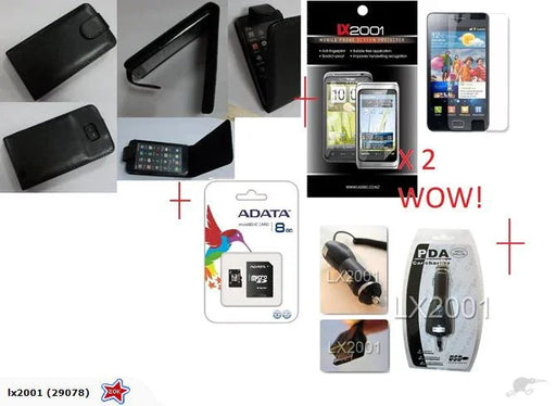 Samsung i9100 S2 leather Case 8GB Card Car Charger - LX2001 - Homewares, Outdoor, Phone Accessories, Cases, Speakers, Headphones + More -