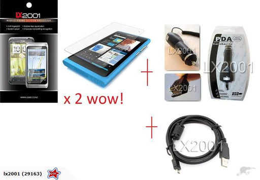 Nokia N9 Screen Protector + Car Charger + PC Cable - LX2001 - Homewares, Outdoor, Phone Accessories, Cases, Speakers, Headphones + More -