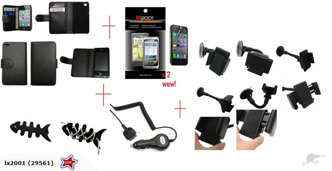 Iphone 4 4S Case Car Charger Kit Holder