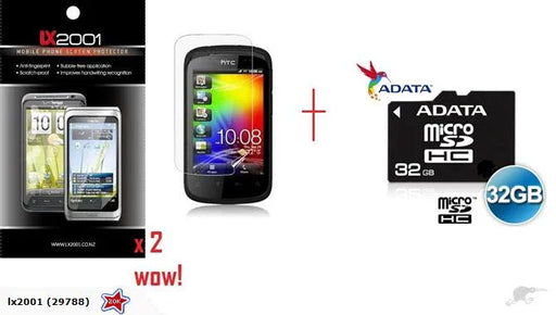 HTC Explorer Screen Protector + 32GB Micro SD Card - LX2001 - Homewares, Outdoor, Phone Accessories, Cases, Speakers, Headphones + More -
