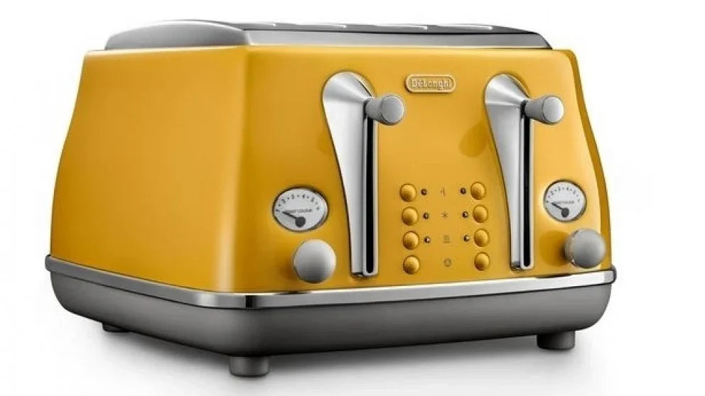 DeLonghi Icona Capitals Yellow 4 Slice Toaster - LX2001 - Homewares, Outdoor, Phone Accessories, Cases, Speakers, Headphones + More -