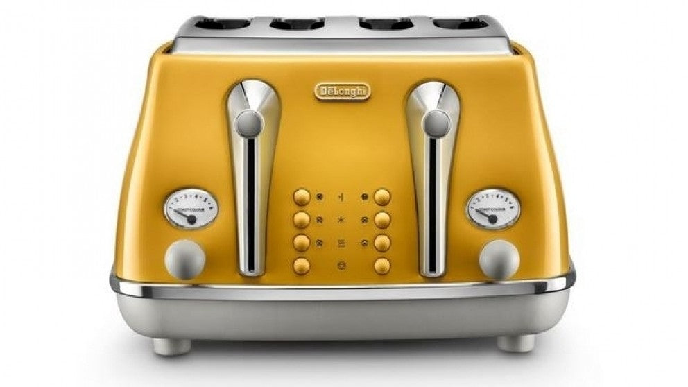 DeLonghi Icona Capitals Yellow 4 Slice Toaster