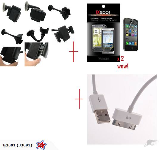 iPhone 4 4S Car Kit Holder USB PC Cable