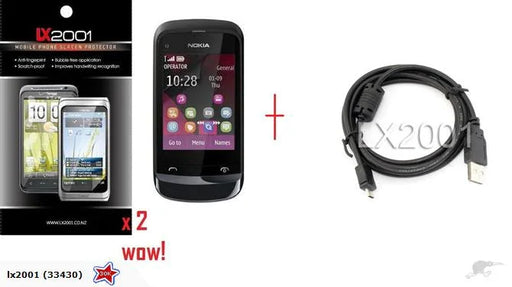 Nokia C2-02 Screen Protector + USB PC Cable - LX2001 - Homewares, Outdoor, Phone Accessories, Cases, Speakers, Headphones + More -