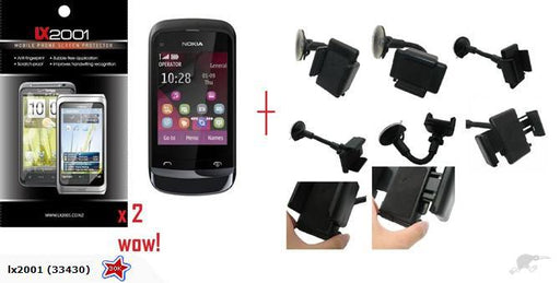 Nokia C2-02 Screen Protector + Car Kit Holder - LX2001 - Homewares, Outdoor, Phone Accessories, Cases, Speakers, Headphones + More -
