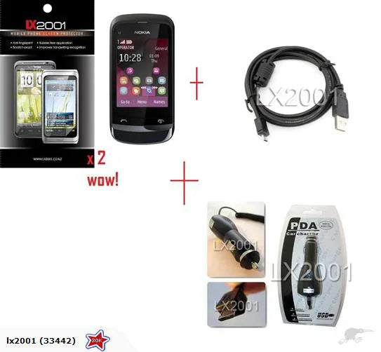 Nokia C2-02 Screen Protector PC Cable Car Charger - LX2001 - Homewares, Outdoor, Phone Accessories, Cases, Speakers, Headphones + More -