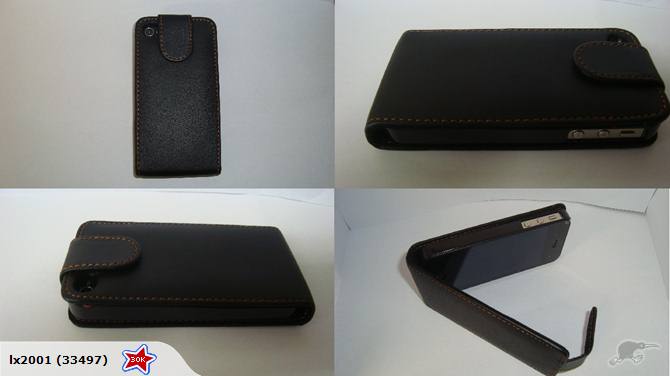 iPhone 4 4S Leather Case - Flip Style
