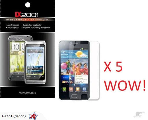 5x Samsung Galaxy S2 i9100 Screen Protector clear - LX2001 - Homewares, Outdoor, Phone Accessories, Cases, Speakers, Headphones + More -