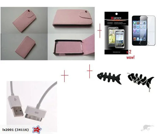 iPod Touch 4th Gen Leather Case PINK USB PC Cable - LX2001 - Homewares, Outdoor, Phone Accessories, Cases, Speakers, Headphones + More -