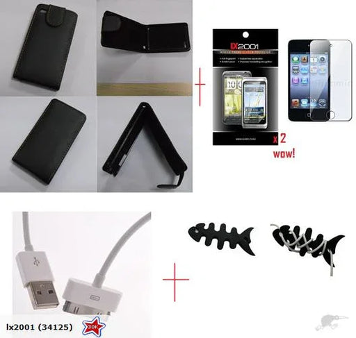 iPod Touch 4 Leather Case + Screen Protector - LX2001 - Homewares, Outdoor, Phone Accessories, Cases, Speakers, Headphones + More -