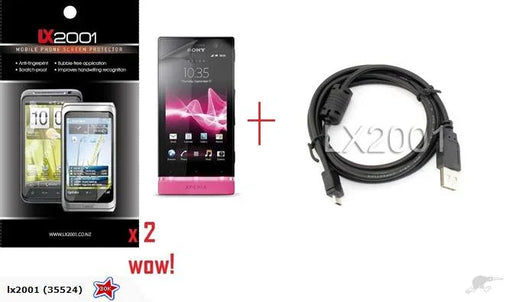 Sony Xperia U ST25i Screen Protector USB PC Cable - LX2001 - Homewares, Outdoor, Phone Accessories, Cases, Speakers, Headphones + More -