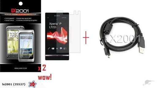 Sony Xperia P LT22i Screen Protector USB PC Cable - LX2001 - Homewares, Outdoor, Phone Accessories, Cases, Speakers, Headphones + More -