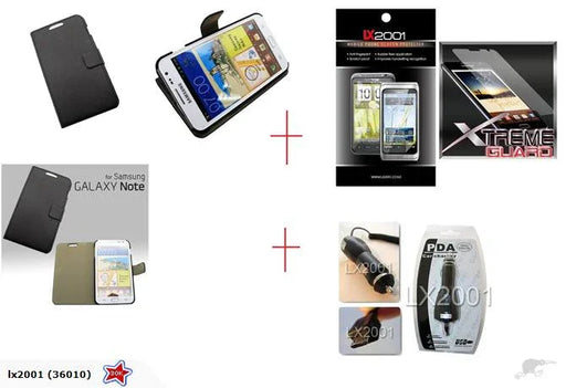 Samsung Galaxy Note Leather Case + Car Charger - LX2001 - Homewares, Outdoor, Phone Accessories, Cases, Speakers, Headphones + More -