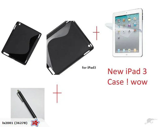 New IPad 3 Gel Case Cover + Screen Protector - LX2001 - Homewares, Outdoor, Phone Accessories, Cases, Speakers, Headphones + More -