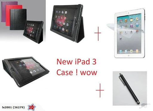 New IPad iPad3 Flip Stand Leather Case + SP - LX2001 - Homewares, Outdoor, Phone Accessories, Cases, Speakers, Headphones + More -
