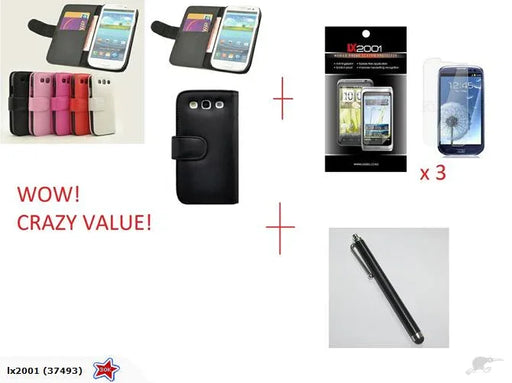 Samsung Galaxy S3 i9300 Wallet Leather Stylus - LX2001 - Homewares, Outdoor, Phone Accessories, Cases, Speakers, Headphones + More -