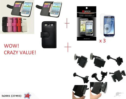 Samsung Galaxy S3 Leather Case Car Kit Holder - LX2001 - Homewares, Outdoor, Phone Accessories, Cases, Speakers, Headphones + More -