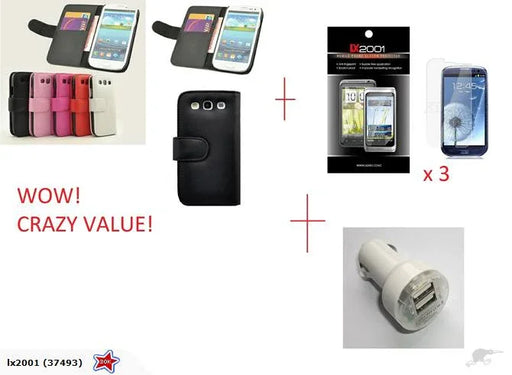 Samsung Galaxy S3 Wallet Leather + Car Charger - LX2001 - Homewares, Outdoor, Phone Accessories, Cases, Speakers, Headphones + More -