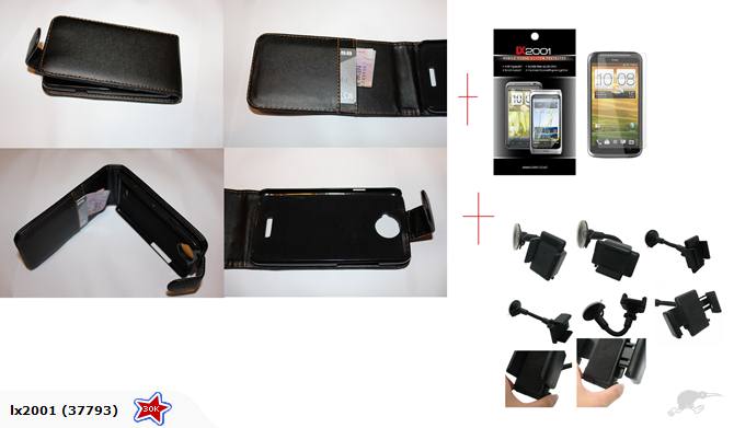 HTC ONE X Flip Leather Case Car Kit Holder