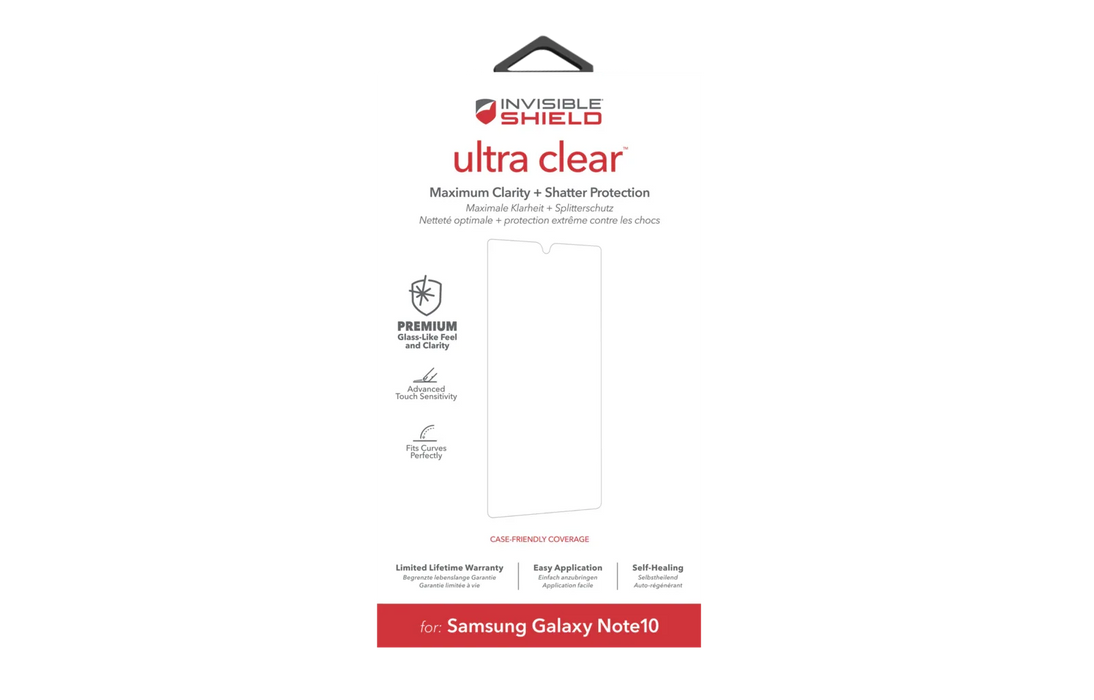 Zagg InvisibleShield Ultra Clear Samsung Note 10 Screen Protector - LX2001 - Homewares, Outdoor, Phone Accessories, Cases, Speakers, Headphones + More -