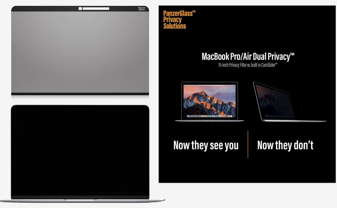 PanzerGlass PC Dual Privacy Filter 15.4" Laptop Macbook Screen Protector - LX2001 - Homewares, Outdoor, Phone Accessories, Cases, Speakers, Headphones + More -