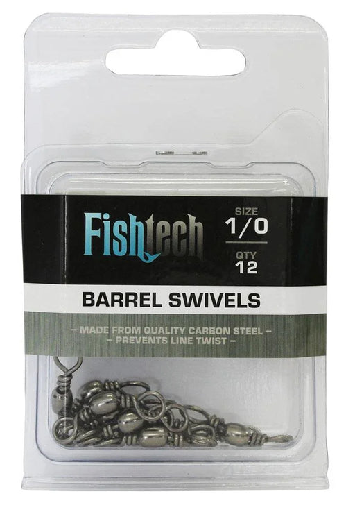 Fishtech 1/0 Barrel Swivels (12 per pack) - LX2001 - Homewares, Outdoor, Phone Accessories, Cases, Speakers, Headphones + More -