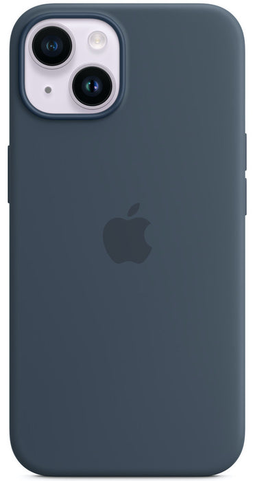 Apple iPhone 14 Silicone Case with MagSafe - Storm Blue Silky Soft-touch finish
